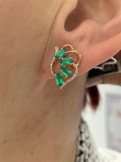 *Серьги Зеленый Агат цв Красное арт. 02-3396-00-275-1110-47-357 вес 3,3 г - фото 182527 *Серьги Зеленый Агат цв Красное арт. 02-3396-00-275-1110-47-357 вес 3,3 г - фото 182527