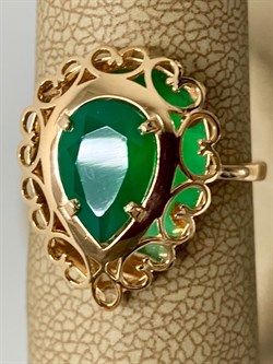 *Кольцо р.17,5 Зеленый Агат цв Красное арт. 01-4799-00-274-1110-47-917 вес 2,6 г - фото 182586 *Кольцо р.17,5 Зеленый Агат цв Красное арт. 01-4799-00-274-1110-47-917 вес 2,6 г - фото 182586