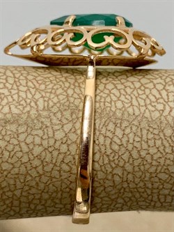 *Кольцо р.17,5 Зеленый Агат цв Красное арт. 01-4799-00-274-1110-47-917 вес 2,6 г - фото 182587 *Кольцо р.17,5 Зеленый Агат цв Красное арт. 01-4799-00-274-1110-47-917 вес 2,6 г - фото 182587