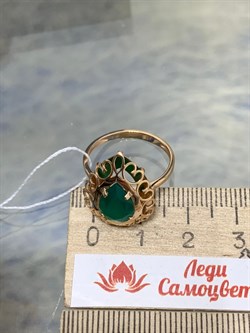 *Кольцо р.17,5 Зеленый Агат цв Красное арт. 01-4799-00-274-1110-47-917 вес 2,6 г - фото 182591 *Кольцо р.17,5 Зеленый Агат цв Красное арт. 01-4799-00-274-1110-47-917 вес 2,6 г - фото 182591