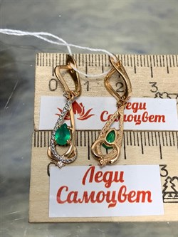 *Серьги Зеленый Агат цв Красное арт. 02-3411-00-275-1110-47-539 вес 3,54 г - фото 182698 *Серьги Зеленый Агат цв Красное арт. 02-3411-00-275-1110-47-539 вес 3,54 г - фото 182698