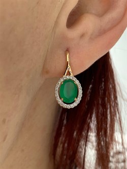 *Серьги Зеленый Агат цв Красное арт. 02-3034-00-275-1110-47-938 вес 3,01 г - фото 182771 *Серьги Зеленый Агат цв Красное арт. 02-3034-00-275-1110-47-938 вес 3,01 г - фото 182771