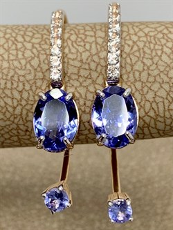 *Серьги Петли Танзанит цв Красное арт. 02-0001-00-718-1110-57-480 (вес 2,34 г) - фото 182839