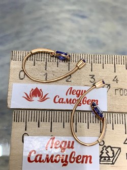 *Серьги Петли Танзанит цв Красное арт. 02-0001-00-718-1110-57-480 (вес 2,34 г) - фото 182842