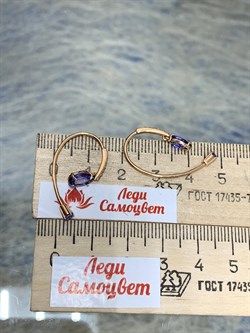 *Серьги Петли Танзанит цв Красное арт. 02-0001-00-718-1110-57-480 (вес 2,34 г) - фото 182843