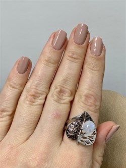 *Кольцо р.19 Адуляр арт. SM-R02902-X-WB-W-X-X-128 вес 5,36 г - фото 183007