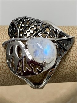 *Кольцо р.19 Адуляр арт. SM-R02902-X-WB-W-X-X-128 вес 5,36 г - фото 183010