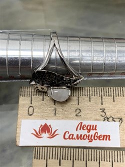 *Кольцо р.19 Адуляр арт. SM-R02902-X-WB-W-X-X-128 вес 5,36 г - фото 183012