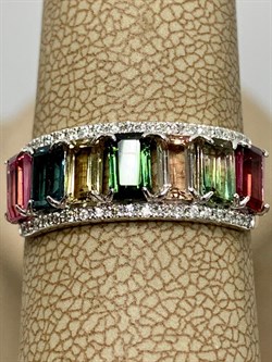 *Кольцо р.18 Турмалин цв Белое арт 1-208380-00-60-438 вес 2,38 г - фото 183026