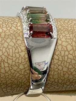 *Кольцо р.18 Турмалин цв Белое арт 1-208380-00-60-438 вес 2,38 г - фото 183027