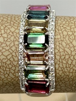 *Кольцо р.18 Турмалин цв Белое арт 1-208380-00-60-438 вес 2,38 г - фото 183028