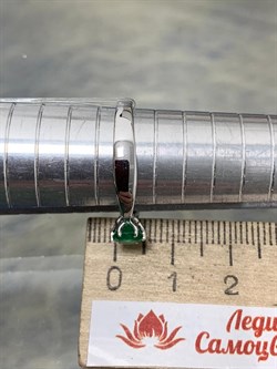 *Кольцо р.18,5 Изумруд цв Белое арт 1-207254-00-01-485 вес 2,12 г - фото 183033