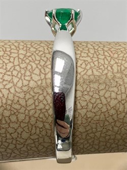 *Кольцо р.18,5 Изумруд цв Белое арт 1-207254-00-01-485 вес 2,12 г - фото 183036