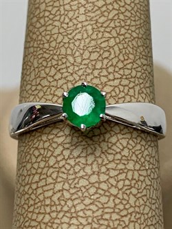 *Кольцо р.18,5 Изумруд цв Белое арт 1-207254-00-01-485 вес 2,12 г - фото 183037