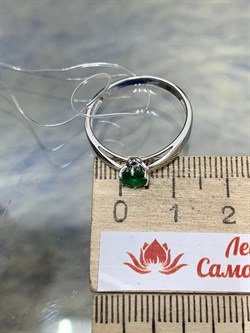 *Кольцо р.18,5 Изумруд цв Белое арт 1-207254-00-01-485 вес 2,12 г - фото 183040