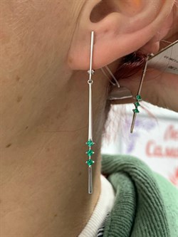 *Серьги Изумруд цв Белое арт 2-107-481-01-421 вес 2,9 г - фото 183056