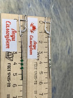 *Серьги Изумруд цв Белое арт 2-107-481-01-421 вес 2,9 г - фото 183059