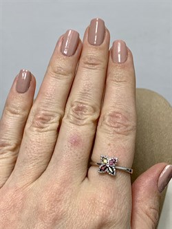 *Кольцо р.18,5 Турмалин цв Белое арт 1-208409-00-60-185 вес 2,22 г - фото 183068