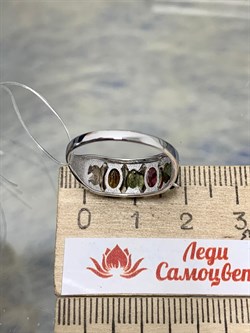 *Кольцо р.18 Турмалин цв Белое арт 1-208217-00-60-702 вес 2,35 г - фото 183094