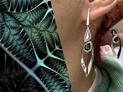 *Серьги Зеленый Турмалин цв Белое арт. 2-208185-00-18-125 вес 7,34 г - фото 183099 *Серьги Зеленый Турмалин цв Белое арт. 2-208185-00-18-125 вес 7,34 г - фото 183099