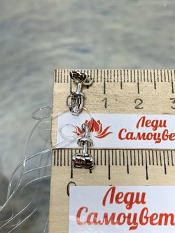 *Пусеты Турмалин цв Белое арт 2-202111-00-60-705 вес 1,56 г - фото 183149