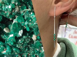 *Серьги Изумруд цв Белое арт 2-107-481-01-421 вес 2,9 г - фото 183243