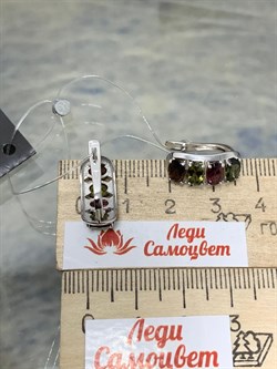 *Серьги Турмалин цв Белое арт 2-208217-00-60-719 вес 3,43 г - фото 183246