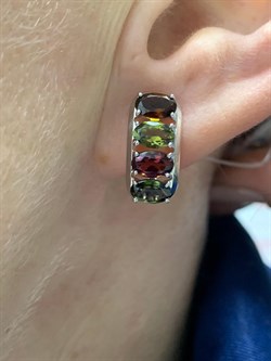 *Серьги Турмалин цв Белое арт 2-208217-00-60-719 вес 3,43 г - фото 183248