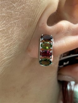 *Серьги Турмалин цв Белое арт 2-208217-00-60-719 вес 3,43 г - фото 183249