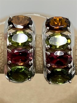 *Серьги Турмалин цв Белое арт 2-208217-00-60-719 вес 3,43 г - фото 183250