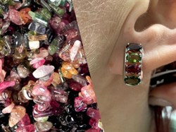 *Серьги Турмалин цв Белое арт 2-208217-00-60-719 вес 3,43 г - фото 183254