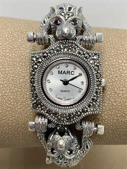 **Часы р.17,5 Микс Марказит Кошки арт.  HW008-709 вес 46,32 г - фото 183518