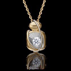 *Подвеска Белый Фианит цв  Лимонное, Белое арт. 03-2935-00-501-1121-38-719 (вес 1,81 г) - фото 18365