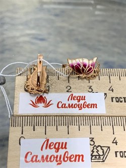 *Серьги Бабочки Эмаль цв Красное арт. 02-3545-00-000-1110-25-457 вес 2,91 г - фото 183795 *Серьги Бабочки Эмаль цв Красное арт. 02-3545-00-000-1110-25-457 вес 2,91 г - фото 183795