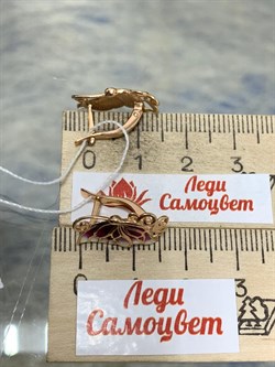 *Серьги Бабочки Эмаль цв Красное арт. 02-3545-00-000-1110-25-457 вес 2,91 г - фото 183796 *Серьги Бабочки Эмаль цв Красное арт. 02-3545-00-000-1110-25-457 вес 2,91 г - фото 183796