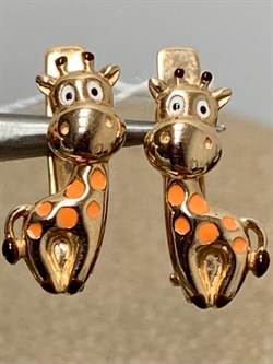 *Серьги Жирафы Эмаль цв Красное арт. 02-4034-00-000-1110-25-340 вес 1,55 г - фото 183907 *Серьги Жирафы Эмаль цв Красное арт. 02-4034-00-000-1110-25-340 вес 1,55 г - фото 183907