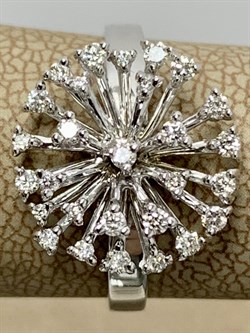 *Кольцо р.17 Одуванчик Белый Бр цв Белое арт 1-208483-00-00-610 вес 2,85 г - фото 184009