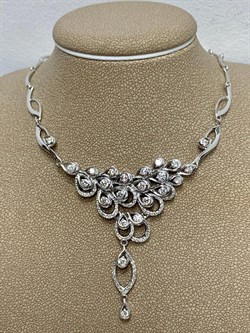 *Колье р.45 Белый Бр цв Белое арт 6-276-467 (вес 17,93 г) - фото 184050