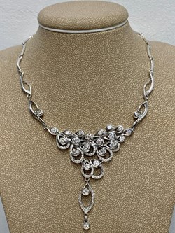 *Колье р.45 Белый Бр цв Белое арт 6-276-467 (вес 17,93 г) - фото 184051