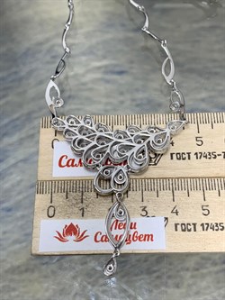 *Колье р.45 Белый Бр цв Белое арт 6-276-467 (вес 17,93 г) - фото 184053