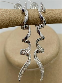 *Серьги Белый Бр цв Белое арт. 2-107-037-412 (вес 5,69 г) - фото 184080 *Серьги Белый Бр цв Белое арт. 2-107-037-412 (вес 5,69 г) - фото 184080