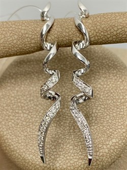 *Серьги Белый Бр цв Белое арт. 2-107-037-412 (вес 5,69 г) - фото 184081 *Серьги Белый Бр цв Белое арт. 2-107-037-412 (вес 5,69 г) - фото 184081