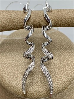 *Серьги Белый Бр цв Белое арт. 2-107-037-412 (вес 5,69 г) - фото 184083 *Серьги Белый Бр цв Белое арт. 2-107-037-412 (вес 5,69 г) - фото 184083