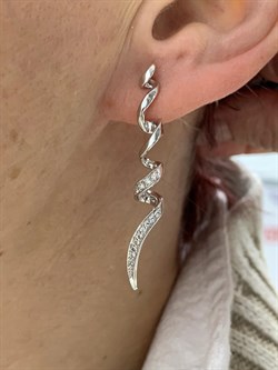 *Серьги Белый Бр цв Белое арт. 2-107-037-412 (вес 5,69 г) - фото 184084 *Серьги Белый Бр цв Белое арт. 2-107-037-412 (вес 5,69 г) - фото 184084