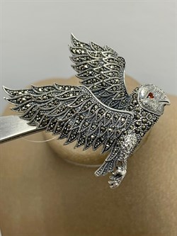 *Брошь-кулон Сова Марказит арт. HB0577-771 вес 14,93 г - фото 184461