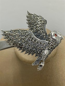 *Брошь-кулон Сова Марказит арт. HB0577-771 вес 14,93 г - фото 184462