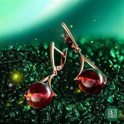 *Серьги Лунария Янтарь цв Красное арт. 02-3812-00-271-1110-46-386 вес 3,36 г - фото 18479 *Серьги Лунария Янтарь цв Красное арт. 02-3812-00-271-1110-46-386 вес 3,36 г - фото 18479