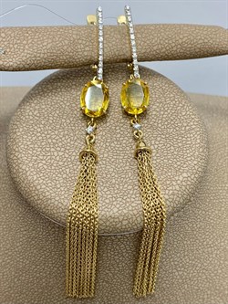 *Серьги Желтый Сапфир цв Лимонное арт. 2-308036-00-46-635 вес 6,87 г - фото 184831 *Серьги Желтый Сапфир цв Лимонное арт. 2-308036-00-46-635 вес 6,87 г - фото 184831