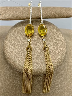 *Серьги Желтый Сапфир цв Лимонное арт. 2-308036-00-46-635 вес 6,87 г - фото 184832 *Серьги Желтый Сапфир цв Лимонное арт. 2-308036-00-46-635 вес 6,87 г - фото 184832