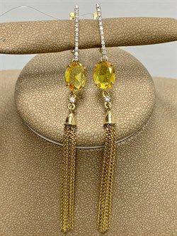 *Серьги Желтый Сапфир цв Лимонное арт. 2-308036-00-46-635 вес 6,87 г - фото 184834 *Серьги Желтый Сапфир цв Лимонное арт. 2-308036-00-46-635 вес 6,87 г - фото 184834